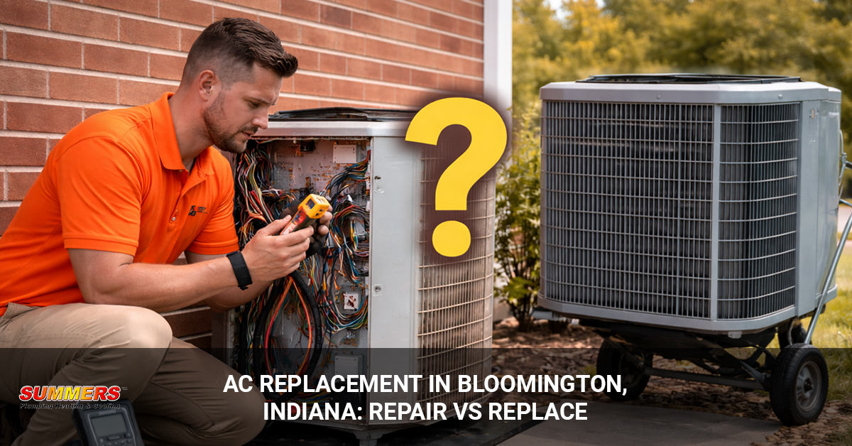 AC repair vs replace Bloomington Indiana