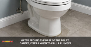 water around toilet base