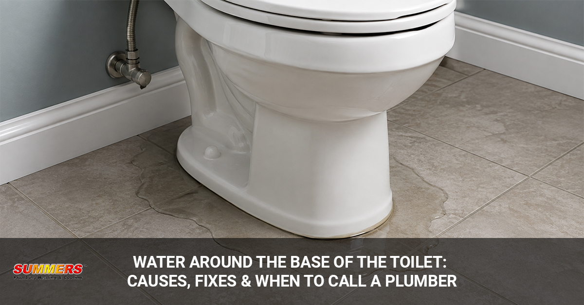 water around toilet base
