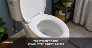 toilet won't flush completely