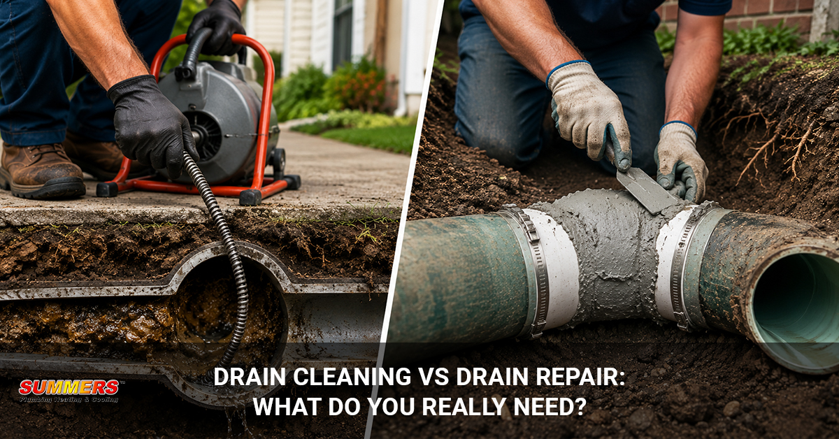 drain cleaning vs drain repair