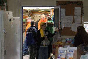 Group of volunteers for the food drive