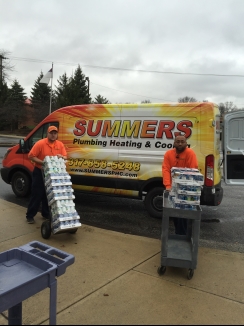 Summers Plumbing Heating & Cooling of Brownsburg Delivers Food Drive Items to Messiah Lutheran Church