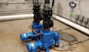 sewage grinder pump installation